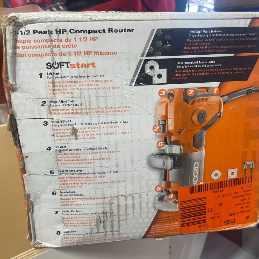 RIDGID 1-1/2 Peak HP Compact Router - Picture 4 of 4